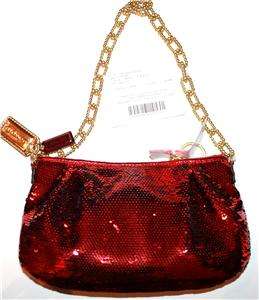 NWT COACH Red Sequin POPPY Pouch BAG PURSE 14368  