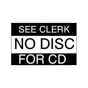 com See Clerk / No Disc / For CD In Store Use White Display Labels 