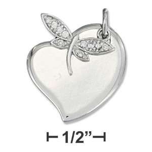  Sterling Silver High Polish Heart With Cubic Zirconia 