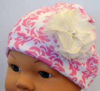  Pearl Damask Cotton Baby Hat Clothing