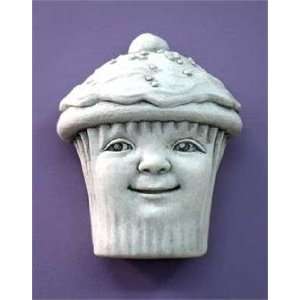 Custom Made   Hand Cast Stone Cupcake Food Face   Collectible Dessert 