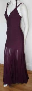Authentic Herve Leger Burgundy $3500 Bandage Stretch Gown NEW Dress 