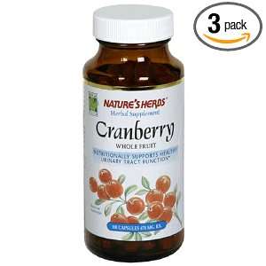 Twinlab Natures Herbs Cranberry, Whole Fruit, 100 Capsules (Pack of 3 