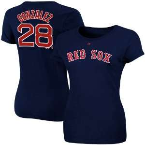 MLB Majestic Adrian Gonzalez Boston Red Sox Ladies #28 Player T Shirt 