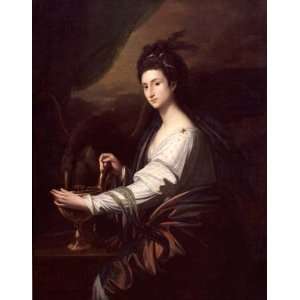   Benjamin West   24 x 30 inches   Mrs Worrell as Hebe