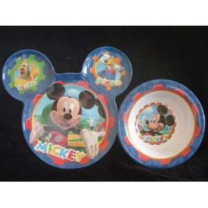  Disneys Mickey Mouse Bowl & Ear shaped Plate 