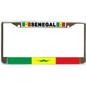  Senegal Senegalese Flag Chrome Metal License Plate Frame 