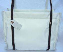 KATE SPADE NEW YORK WHITE LEATHER YELLOW BROWN SHOULDER BAG PURSE TOTE 