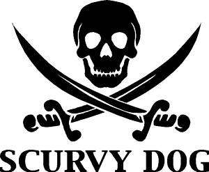 Scurvy Dog Pirate Skull Sticker,Decal, Graphic  