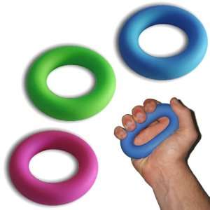  Set of 3 Hand Grip and Forearm Exerciser Rings Sports 