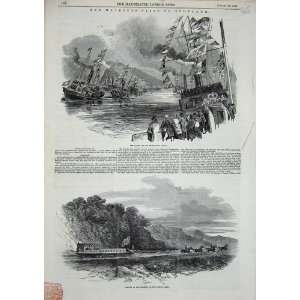   1847 Queen Scotland Dumbarton Castle Crinan Canal Boat