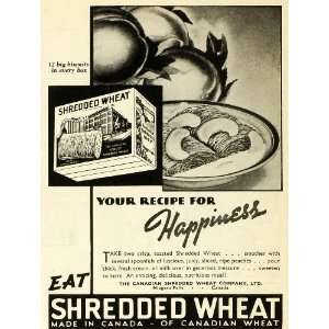  1938 Ad Canadian Shredded Wheat Co Crisp Toasted Cereal 