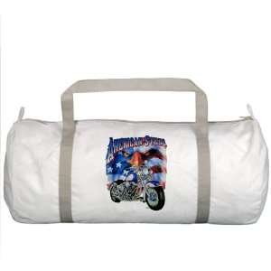  Gym Bag American Steel Eagle US Flag and Motorcycle 