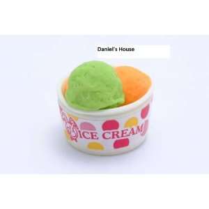   Japanese Iwako Eraser Ice Cream Cup (orange and green) Toys & Games