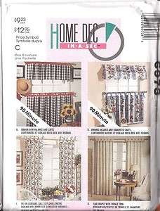   SEWING Pattern Window Coverings Valance Cafe OOP 6973 Curtains SEW