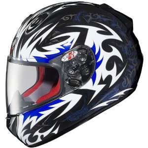   201 On Road Racing Motorcycle Helmet   MC 2 Black/Blue/White / Large