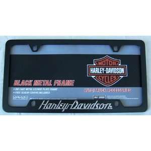  3d Harley Davidson Black License Plate Frame   Name on 