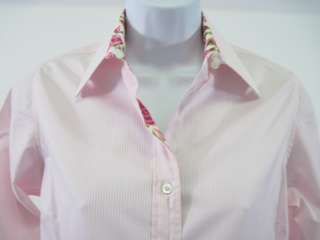 CRAIG TAYLOR Mia Pink Striped Button Down Blouse Top XS  