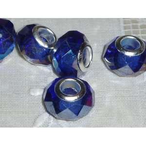   Blue AB Faceted Crystal Add A Bead Rondelle Arts, Crafts & Sewing