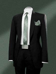 LARR BRIO Rockstar Formalwear PERIDOT GREEN Long Euro Tuxedo Tie 