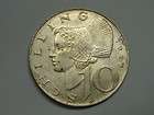 AUSTRIA 10 SCHILLING 1957 SILVER