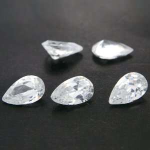   Pear cut 3*5mm 25pcs White Cubic Zirconia Loose CZ Stone Lot Jewelry