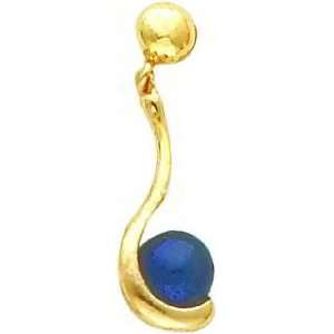  14K Gold Black Pearl Curled Dangle Earrings Jewelry 