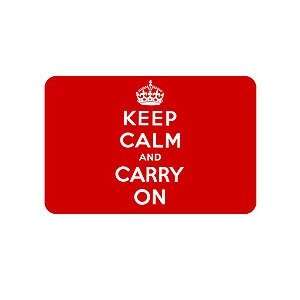    Keep Calm and Carry On Cushion Floor Mat, Red