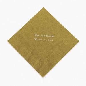  Personalized Gold Luncheon Napkins   Tableware & Napkins 