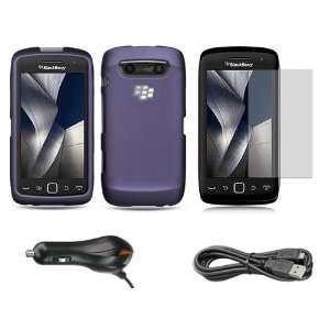 Blackberry Torch 9850 / 9860 Hard Plastic Rubber Case Purple w/ Screen 