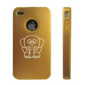  Apple iPhone 4 4S 4G Gold D1203 Aluminum & Silicone Case Cover Cute 