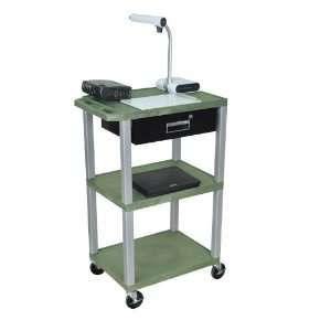  H. Wilson Multipurpose Utility Cart With Drawer Green and 