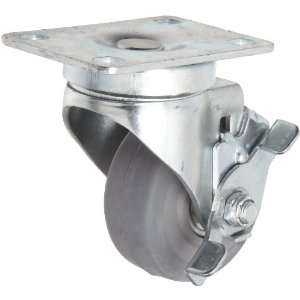 Series Plate Caster, Swivel with Brake, TPR Rubber Wheel, Ball Bearing 