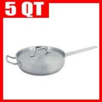 NEW COMMERCIAL STAINLESS STEEL SAUTE PAN 5 QT  