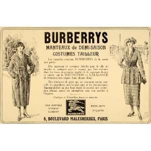  1920 Ad French Burberrys Coats Suits Women Paris Season 