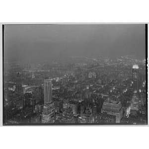  Photo New York city views. Night view, east, from RCA 