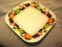 SONOMA GLASS SQUARE SERVING TRAY WITH FRUIT DESIGN  