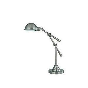  Lite Source Damek 1 Light Metal Table Lamp, Polished Steel 