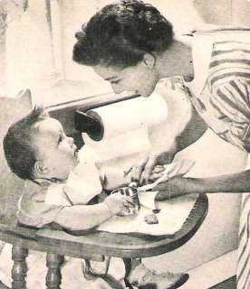 Vintage 1950s Mom Feeding Baby Cross Stitch Pattern  