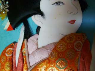   GIRL DOLL Art Japanese KIMONO Silk Cloth Japan KOKESHI Samurai  