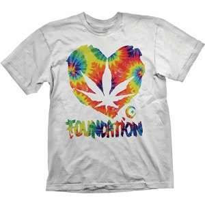 Foundation T Shirt F Ink Heart Tie Dye [X Large] White 