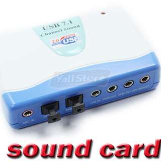 New Blue External 7.1 Channel USB Optical Sound Card Audio Adapter 