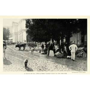 1924 Print Tehuantepec Market Palacio Municipal Clifton Adams Mexico 