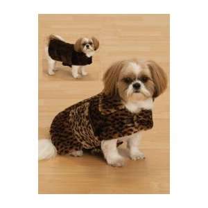    Dog Faux Fur Coats   Medium Coat, Color Leopard