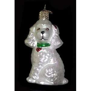  White Poodle Dog Old World Glass Christmas Ornament #12152 