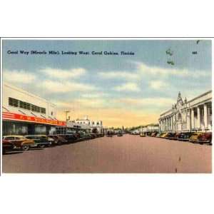  Reprint Coral Way Miracle Mile, looking west, Coral Gables 