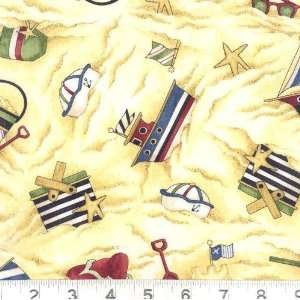  45 Wide Castle Beach Treasures Sand Fabric By The Yard 