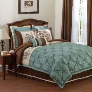  Lush Decor Abigail 8PC Turquoise Comforter Set Queen