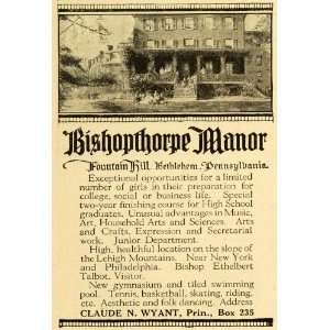  1920 Ad Bishopthorpe Manor Educational Institute Girls 