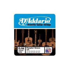  Daddario EJ16 Light Phos Bronze Acoustic Guitar Strings 